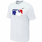 Logo Heathered Nike White Blended T-Shirt