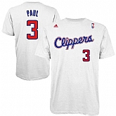 Los Angeles Clippers #3 Chris Paul White T-Shirt,baseball caps,new era cap wholesale,wholesale hats