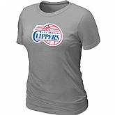 Los Angeles Clippers Big & Tall Primary Logo L.Grey Women's T-Shirt,baseball caps,new era cap wholesale,wholesale hats
