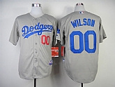 Los Angeles Dodgers #00 Wilson 2014 Gray Jerseys,baseball caps,new era cap wholesale,wholesale hats