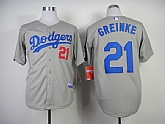 Los Angeles Dodgers #21 Zack Greinke 2014 Grey Jerseys,baseball caps,new era cap wholesale,wholesale hats