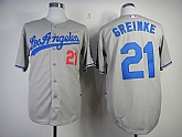 Los Angeles Dodgers #21 Zack Greinke Gray Jerseys,baseball caps,new era cap wholesale,wholesale hats