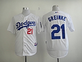 Los Angeles Dodgers #21 Zack Greinke White Jerseys,baseball caps,new era cap wholesale,wholesale hats