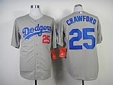 Los Angeles Dodgers #25 Carl Crawford 2014 Grey Jerseys,baseball caps,new era cap wholesale,wholesale hats