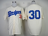 Los Angeles Dodgers #30 Maury Wills Throwback 1955 Cream  Jerseys,baseball caps,new era cap wholesale,wholesale hats