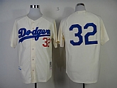 Los Angeles Dodgers #32 Sandy Koufax Throwback 1955 Cream  Jerseys,baseball caps,new era cap wholesale,wholesale hats