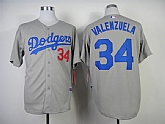 Los Angeles Dodgers #34 Fernando Valenzuela 2014 Grey Jerseys,baseball caps,new era cap wholesale,wholesale hats