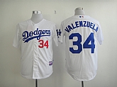 Los Angeles Dodgers #34 Valenzuela White Jersey,baseball caps,new era cap wholesale,wholesale hats