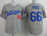 Los Angeles Dodgers #66 Yasiel Puig Gray Jerseys,baseball caps,new era cap wholesale,wholesale hats