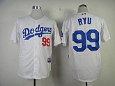 Los Angeles Dodgers #99 Hyun-Jin Ryu White Jerseys,baseball caps,new era cap wholesale,wholesale hats