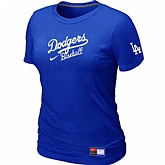Los Angeles Dodgers Nike Women's Blue Short Sleeve Practice T-Shirt,baseball caps,new era cap wholesale,wholesale hats