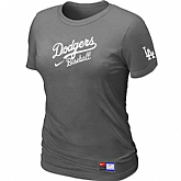 Los Angeles Dodgers Nike Women's D.Grey Short Sleeve Practice T-Shirt,baseball caps,new era cap wholesale,wholesale hats