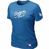 Los Angeles Dodgers Nike Women's L.blue Short Sleeve Practice T-Shirt,baseball caps,new era cap wholesale,wholesale hats