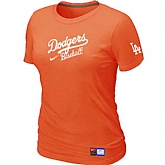 Los Angeles Dodgers Nike Women's Orange Short Sleeve Practice T-Shirt,baseball caps,new era cap wholesale,wholesale hats