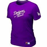 Los Angeles Dodgers Nike Women's Purple Short Sleeve Practice T-Shirt,baseball caps,new era cap wholesale,wholesale hats