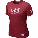Los Angeles Dodgers Nike Women's Red Short Sleeve Practice T-Shirt,baseball caps,new era cap wholesale,wholesale hats