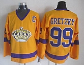 Los Angeles Kings #99 Wayne Gretzky CCM Throwback Yellow Jerseys,baseball caps,new era cap wholesale,wholesale hats