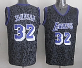 Los Angeles Lakers #32 Johnson Black Leopard Fashion Jerseys,baseball caps,new era cap wholesale,wholesale hats