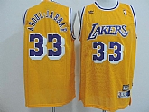 Los Angeles Lakers #33 Abdul-Jabbar Yellow Throwback Jerseys,baseball caps,new era cap wholesale,wholesale hats