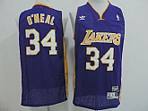 Los Angeles Lakers #34 Shaquille O'Neal Purple Throwback Swingman Jerseys,baseball caps,new era cap wholesale,wholesale hats
