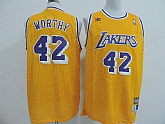 Los Angeles Lakers #44 Worthy Yellow Throwback Jerseys,baseball caps,new era cap wholesale,wholesale hats