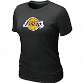 Los Angeles Lakers Big & Tall Primary Logo Black Women's T-Shirt,baseball caps,new era cap wholesale,wholesale hats