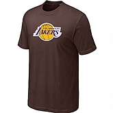 Los Angeles Lakers Big & Tall Primary Logo Brown T-Shirt,baseball caps,new era cap wholesale,wholesale hats