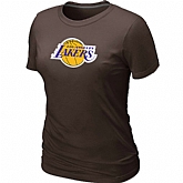 Los Angeles Lakers Big & Tall Primary Logo Brown Women's T-Shirt,baseball caps,new era cap wholesale,wholesale hats