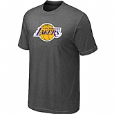 Los Angeles Lakers Big & Tall Primary Logo D.Grey T-Shirt,baseball caps,new era cap wholesale,wholesale hats