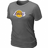Los Angeles Lakers Big & Tall Primary Logo D.Grey Women's T-Shirt,baseball caps,new era cap wholesale,wholesale hats
