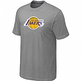 Los Angeles Lakers Big & Tall Primary Logo L.Grey T-Shirt,baseball caps,new era cap wholesale,wholesale hats