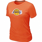 Los Angeles Lakers Big & Tall Primary Logo Orange Women's T-Shirt,baseball caps,new era cap wholesale,wholesale hats