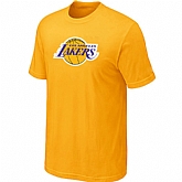 Los Angeles Lakers Big & Tall Primary Logo Yellow T-Shirt,baseball caps,new era cap wholesale,wholesale hats