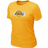 Los Angeles Lakers Big & Tall Primary Logo Yellow Women's T-Shirt,baseball caps,new era cap wholesale,wholesale hats
