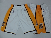 Los Angeles Lakers NBA Shorts White-Yellow,baseball caps,new era cap wholesale,wholesale hats