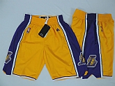 Los Angeles Lakers NBA Shorts Yellow-Purple,baseball caps,new era cap wholesale,wholesale hats