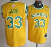 Memphis Grizzlies #33 Marc Gasol ABA Hardwood Classic Swingman Yellow Jerseys,baseball caps,new era cap wholesale,wholesale hats