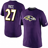 Men Nike Baltimore Ravens 27 Ray Rice Name x26 Number T-Shirt Purple,baseball caps,new era cap wholesale,wholesale hats