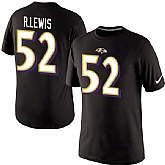 Men Nike Baltimore Ravens 52 R.Lewis Pride Name x26 Number T-Shirt Black,baseball caps,new era cap wholesale,wholesale hats