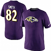 Men Nike Baltimore Ravens 82 Smith Name x26 Number T-Shirt Purple,baseball caps,new era cap wholesale,wholesale hats
