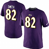 Men Nike Baltimore Ravens 82 Smith Pride Name x26 Number T-Shirt Purple,baseball caps,new era cap wholesale,wholesale hats