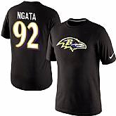 Men Nike Baltimore Ravens 92 NGATA Name x26 Number T-Shirt Black,baseball caps,new era cap wholesale,wholesale hats