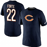 Men Nike Chicago Bears 22 Matt Forte Name x26 Number T-Shirt Blue,baseball caps,new era cap wholesale,wholesale hats