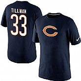 Men Nike Chicago Bears 33 Charles Tillman Name x26 Number T-Shirt Blue,baseball caps,new era cap wholesale,wholesale hats