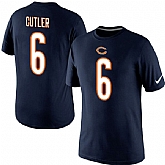 Men Nike Chicago Bears 6 Jay Cutler Name x26 Number T-Shirt Blue,baseball caps,new era cap wholesale,wholesale hats