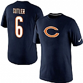 Men Nike Chicago Bears 6 Jay Cutler Pride Name x26 Number T-Shirt Blue,baseball caps,new era cap wholesale,wholesale hats