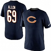 Men Nike Chicago Bears 69 Jared Allen Name x26 Number T-Shirt Blue,baseball caps,new era cap wholesale,wholesale hats