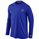 Men Nike Chicago Bears Logo Long Sleeve T-Shirt Blue,baseball caps,new era cap wholesale,wholesale hats