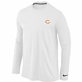 Men Nike Chicago Bears Logo Long Sleeve T-Shirt White,baseball caps,new era cap wholesale,wholesale hats