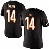 Men Nike Cincinnati Bengals 14 Andy Dalton Pride Name x26 Number T-Shirt Black,baseball caps,new era cap wholesale,wholesale hats